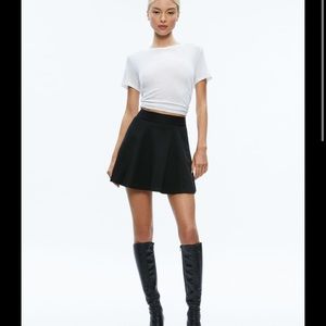 Alice + Olivia Skater Skirt in Khaki